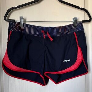 Patagonia Women's Dark Blue and Red Athletic Shorts